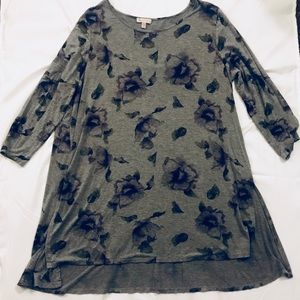 Grey and Purple Floral Tunic by Lila Rose